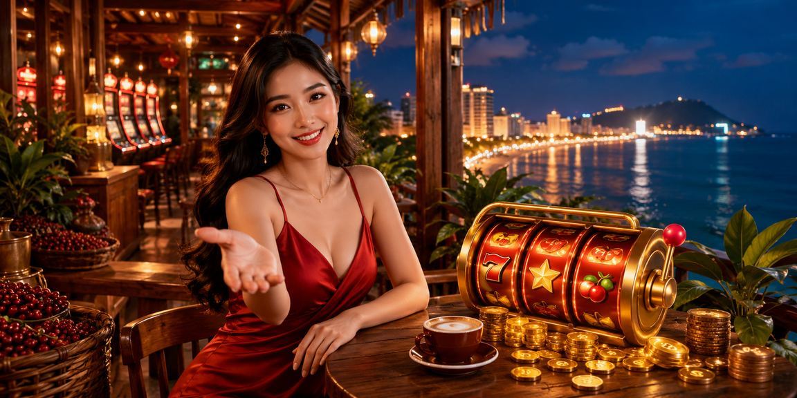 Người dùng tại Vũng Tàu chơi slot game Nổ Hũ trên điện thoại bên ly cà phê
